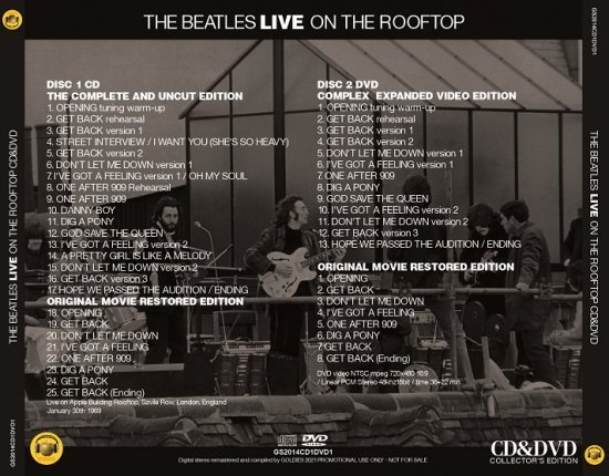 【新品未開封!!】GOLDIES:GS2014(CD1/2)：The Beatles『LIVE ON THE ROOFTOP(THE COMPLETE AND UNCUT)』(2nd Edition:1CD+1DVD)_画像2
