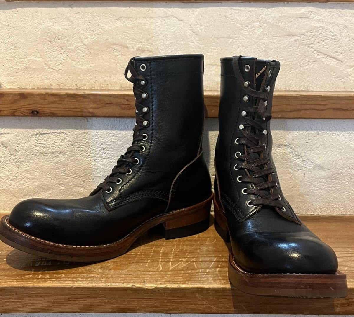 ADDICT CLOTHES アディクトクローズ　　　レースアップブーツ AD-S-02 RACE-UP BOOTS BLACK size9 茶芯　　極美品_画像1