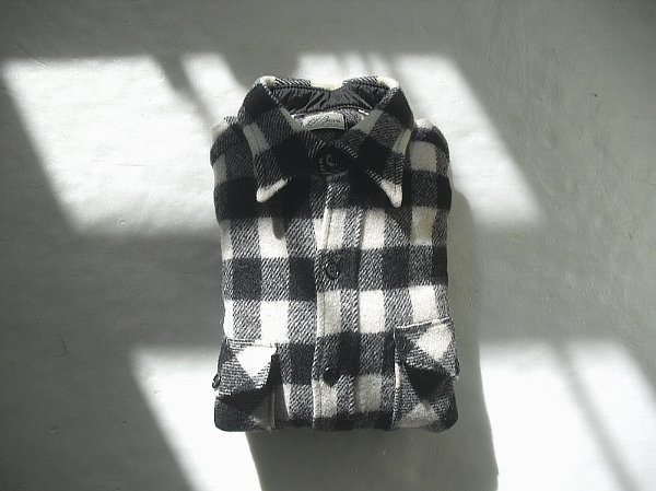 L.L.Bean Wool Shirt（1960s）エルエルビーン　筆記体　ウールシャツ　Made in U.S.A.　モノクロ　白黒　モノトーン　美USED　ヴィンテージ