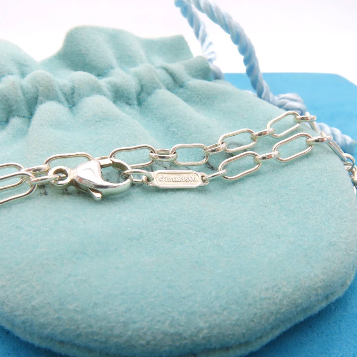 [ free shipping ] ultimate rare beautiful goods Tiffany&Co. Tiffany oval link silver bracele ellipse SV925 XZ28