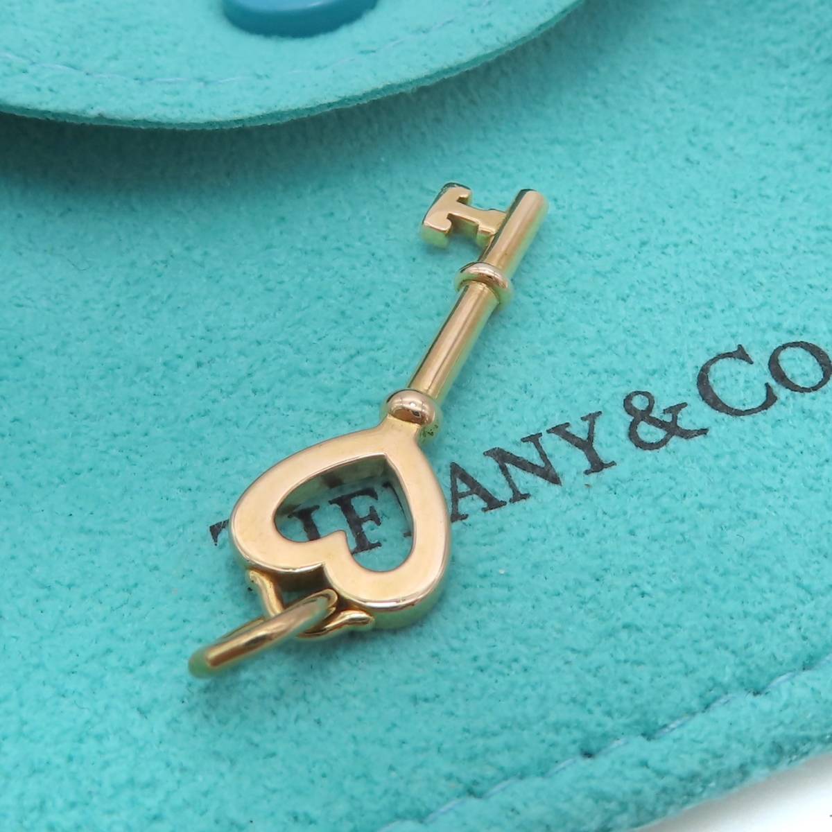 【送料無料】 未使用 Tiffany&Co. ティファニー ローズ ゴールド ハート キー ネックレス トップ 750 K18 カギ ピンク HJ47_画像2