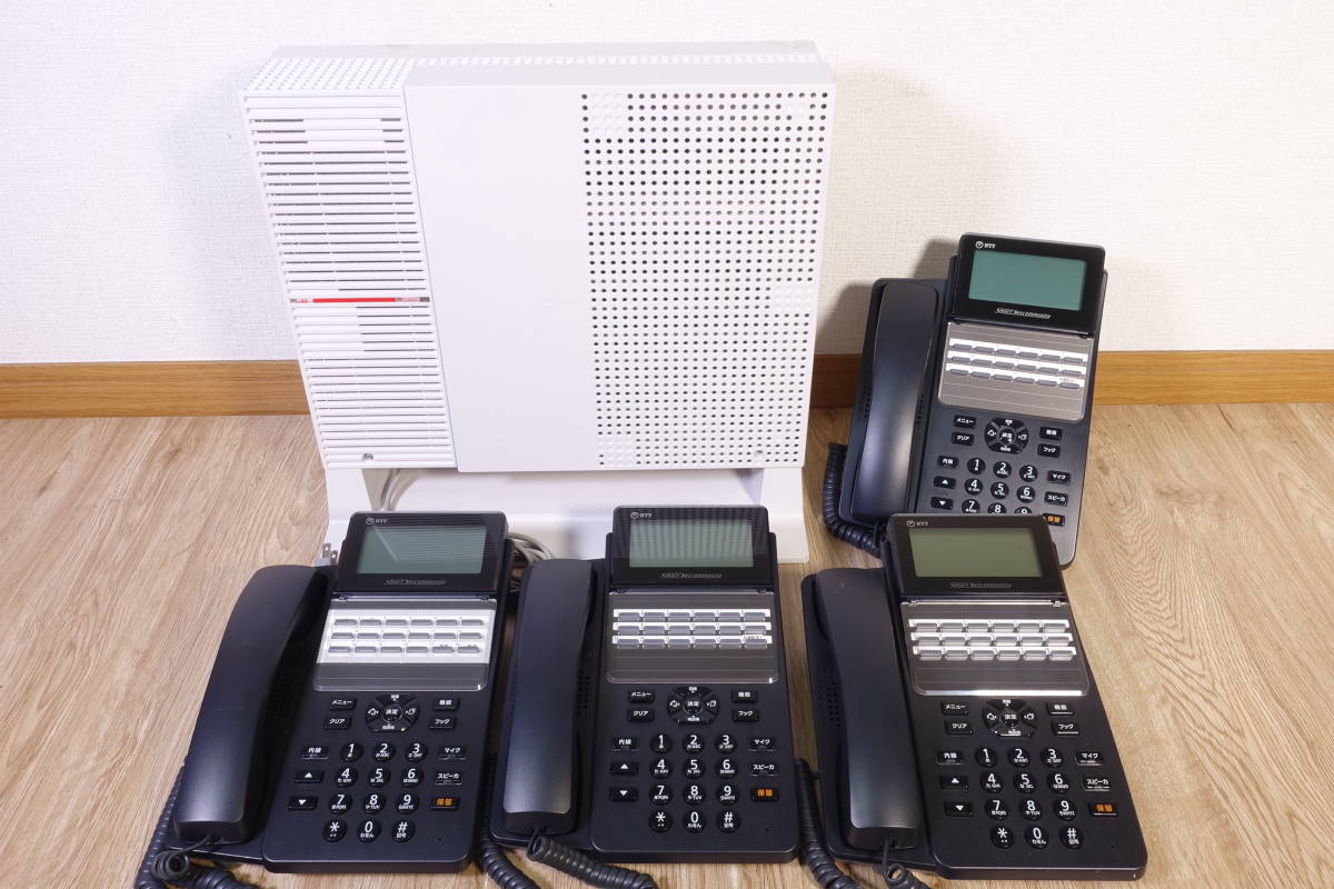 【保証有 状態キレイ 20年製 】 NTT 主装置 αN1 N1S-ME-(E1) 電話機 A1-(18)STEL-(2)(K) 4台セット 管理番号3063