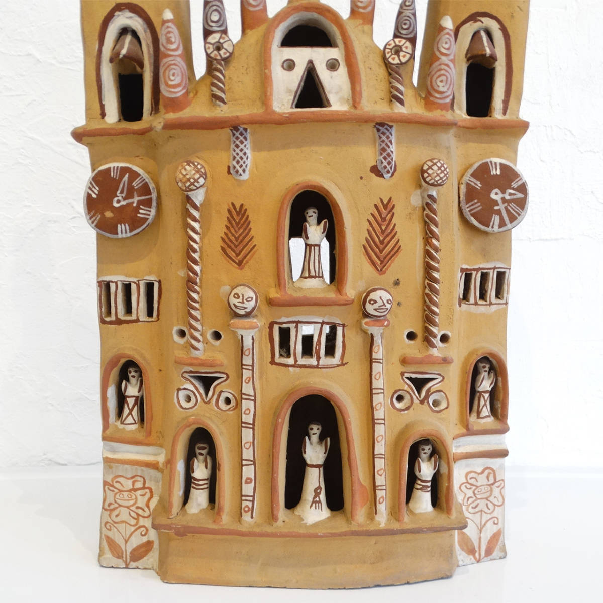 ★Vintage Peruvian folk art pottery big church_画像7