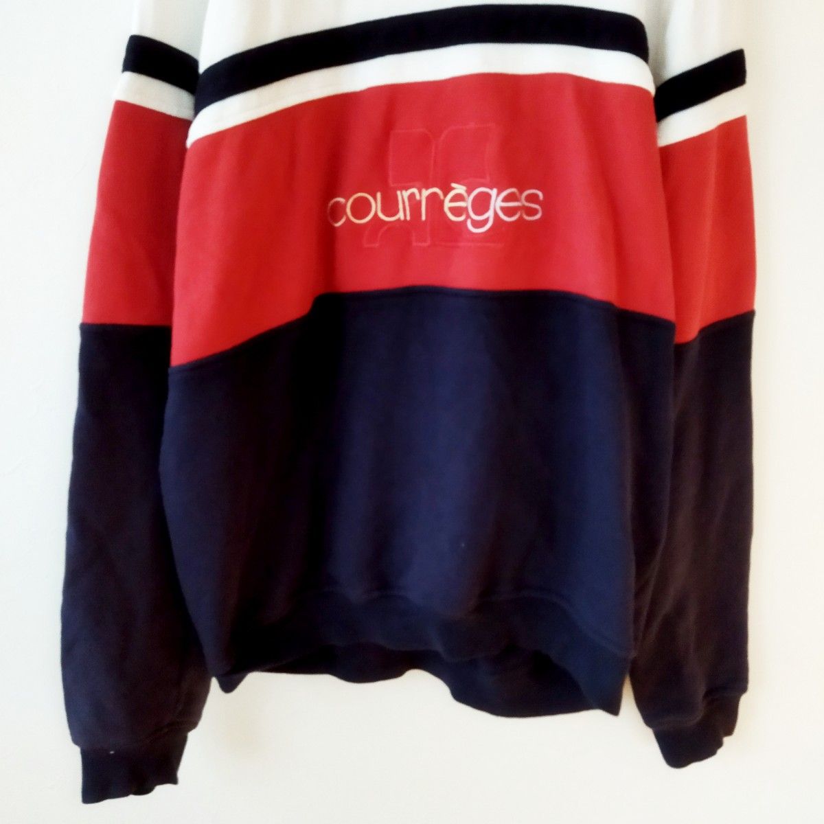 激レア 90s vintage courreges クレージュ スウェット トレーナー トリコカラー