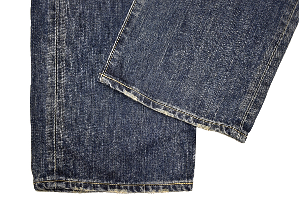 K-4220★Levi's リーバイス 502-0002 CLASSIC★色落ち抜群 鬼ひげ縦落ち蜂の巣 ヴィンテージ加工 濃紺デニム ストレートジーンズ W-32_画像8