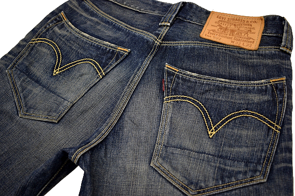 K-4220★Levi's リーバイス 502-0002 CLASSIC★色落ち抜群 鬼ひげ縦落ち蜂の巣 ヴィンテージ加工 濃紺デニム ストレートジーンズ W-32_画像6