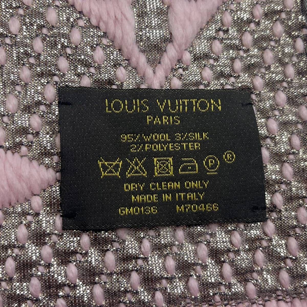 高級 LOUIS VUITTON ルイヴィトン エシャルプ・ロゴマニア シャイン ウール シルク混 モノグラム マフラー GM0136 M70466_画像6