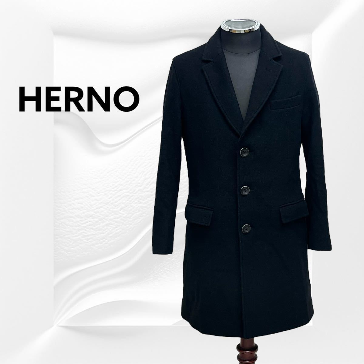 HERNO ヘルノ ウール混 中綿入り チェースターコート メンズ CA0045U-39601-9300