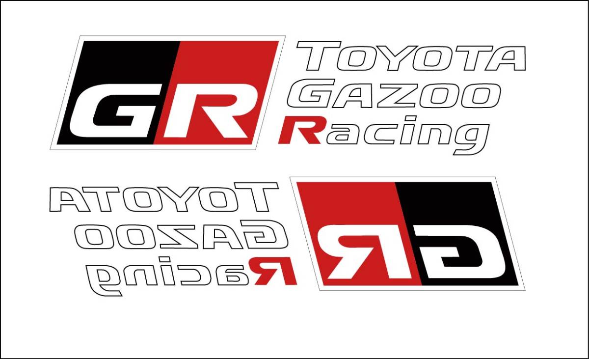 GR TOYOTA GAZOO Racing切り文字ステッカー（3段）　20cm　2枚_ご質問サンプル画像