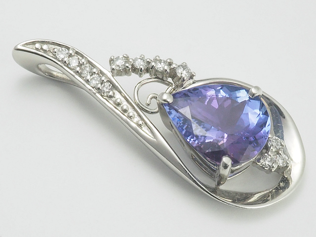  sound feather shop # tanzanite /2.33ct diamond /0.12ct Pt900 design head pendant top . another card attaching finish settled [ used ]