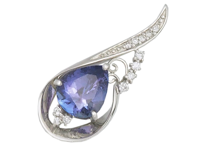  sound feather shop # tanzanite /2.33ct diamond /0.12ct Pt900 design head pendant top . another card attaching finish settled [ used ]