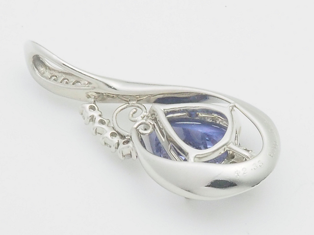  sound feather shop # tanzanite /2.33ct diamond /0.12ct Pt900 design head pendant top . another card attaching finish settled [ used ]