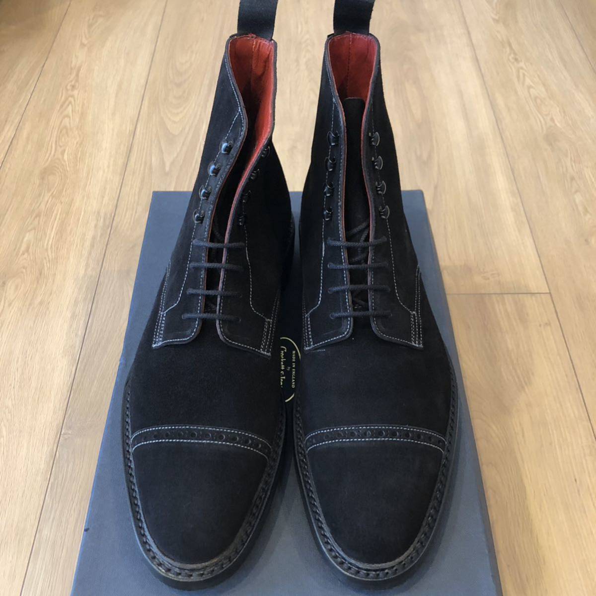 ☆未使用品☆ Crockett&Jones レースアップブーツ UK6.5E / ハンドグレードライン ブラックスエード / クロケットアンドジョーンズ 25cm_画像3