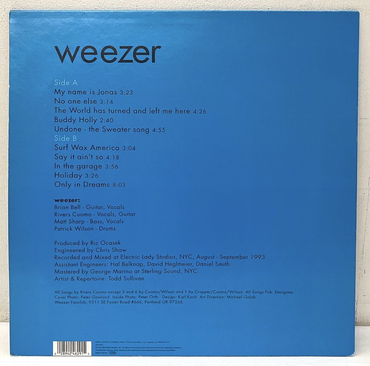 X159311▲EU盤 WEEZER/ウィーザー LPレコード My Name Is Jonas/No One Else/In The Garage/Holiday/Only In Dreams他_画像2