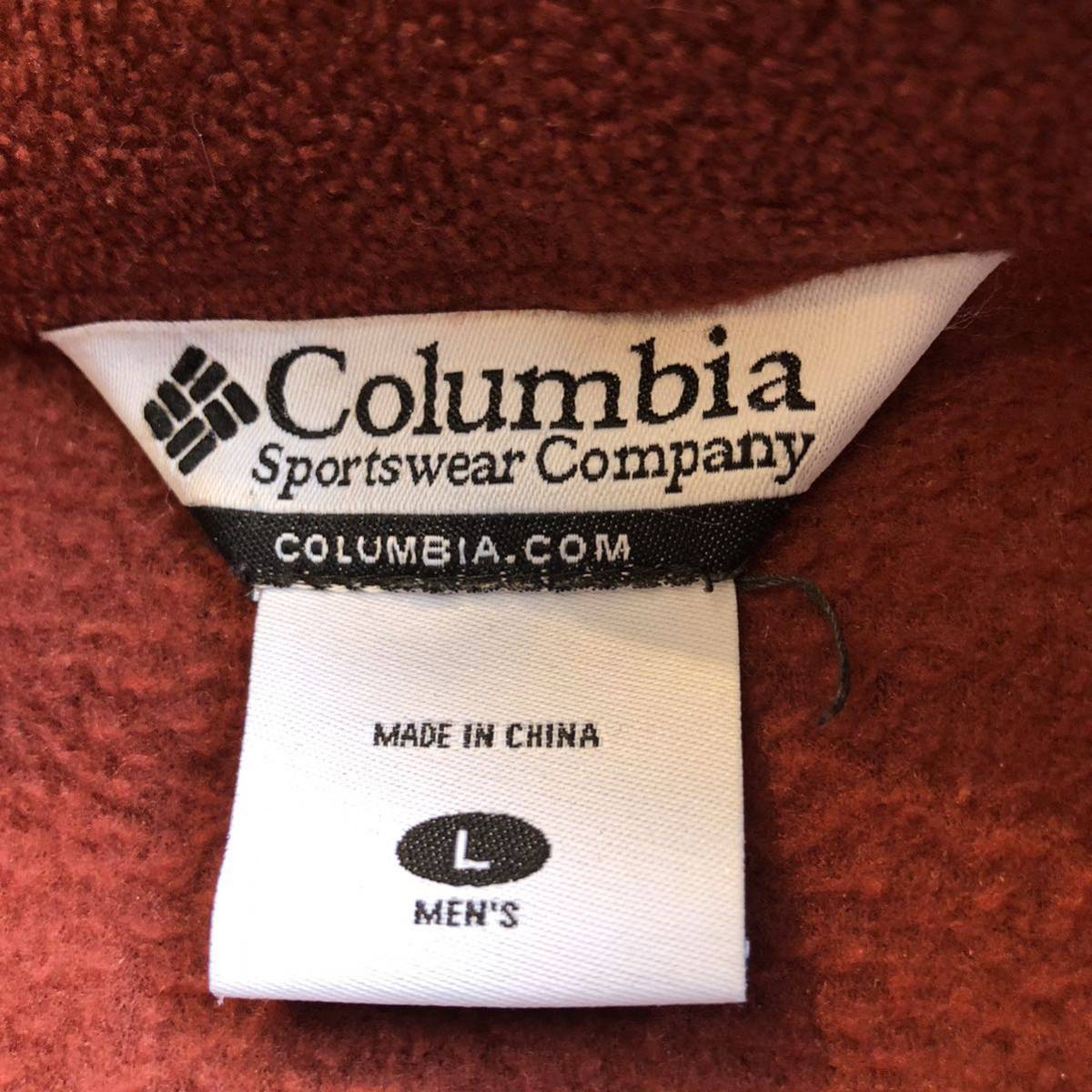 USA古着 Columbia コロンビア フリースベスト メンズ サイズ L オレンジ アウトドア 防寒 保温 キャンプ 登山 アメカジ 企業 ギア J2848_画像4