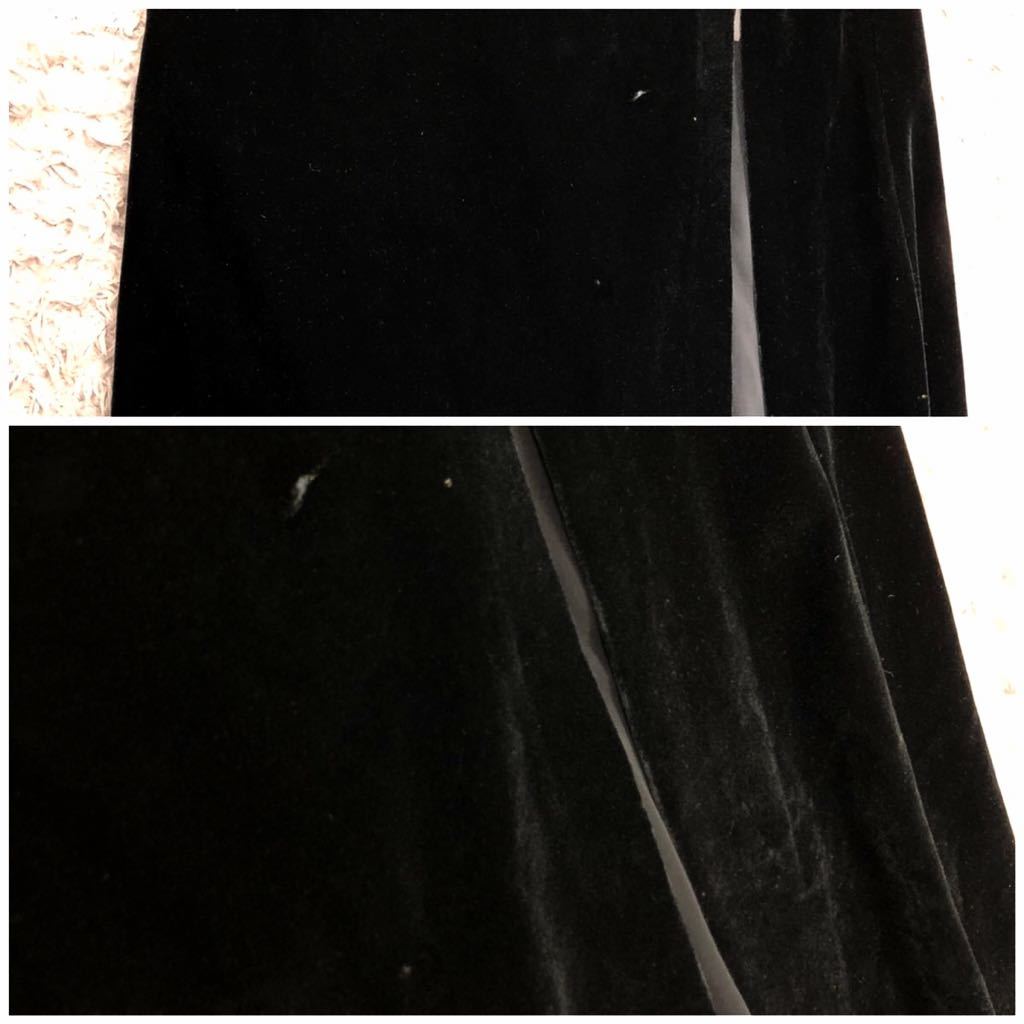 JAP'S GAPS ジャプスギャップス キャミワンピース ロング丈 ドレス ベロア スパンコール ビジュー スリット キャバ ブラック 黒 サイズ9 M_画像9