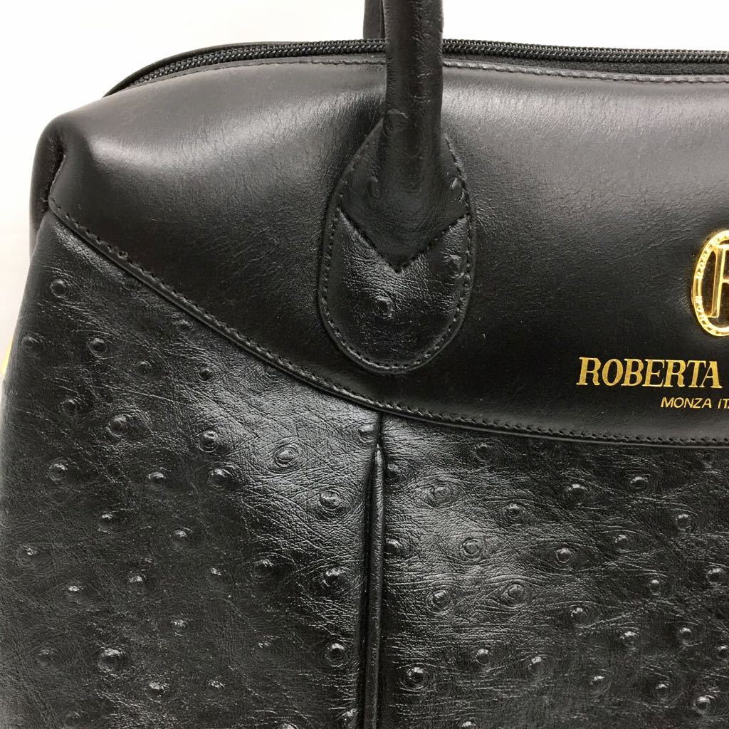 ROBERTAROSSI ロベルタロッシ ボストンバッグ　ショルダーバッグ　オーストリッチ　型押し　ハンドバッグ　ポシェット 2点セット_画像5