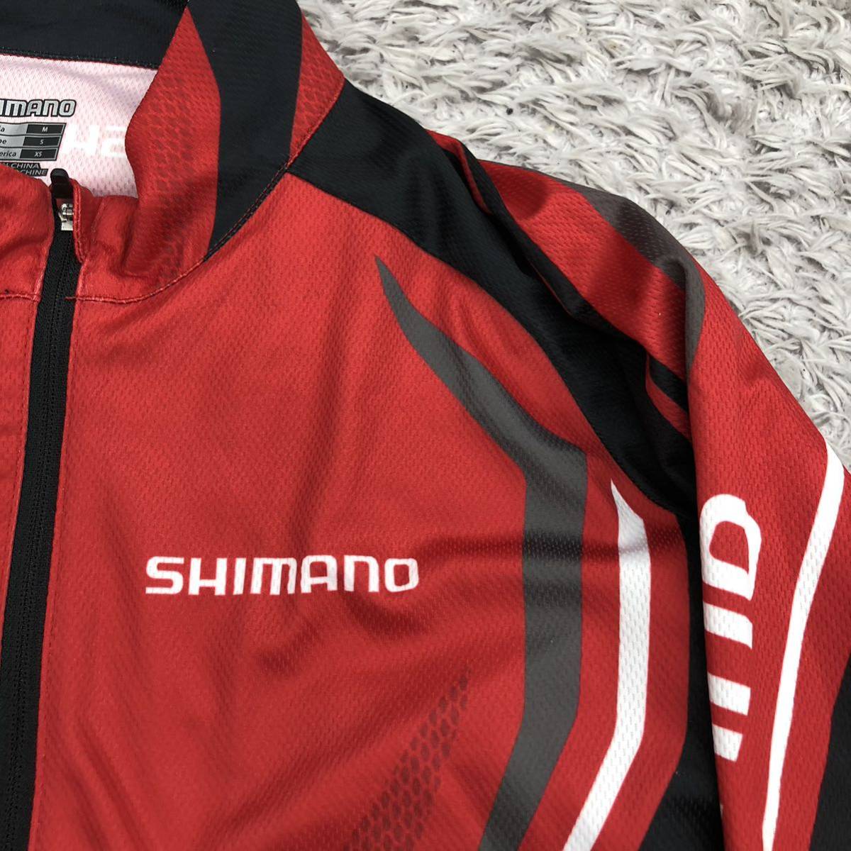 SHIMANO シマノ メンズ サイクルジャージ ジップアップ 自転車 ウェア トップス ロゴ ストレッチ レッM 紳士_画像4