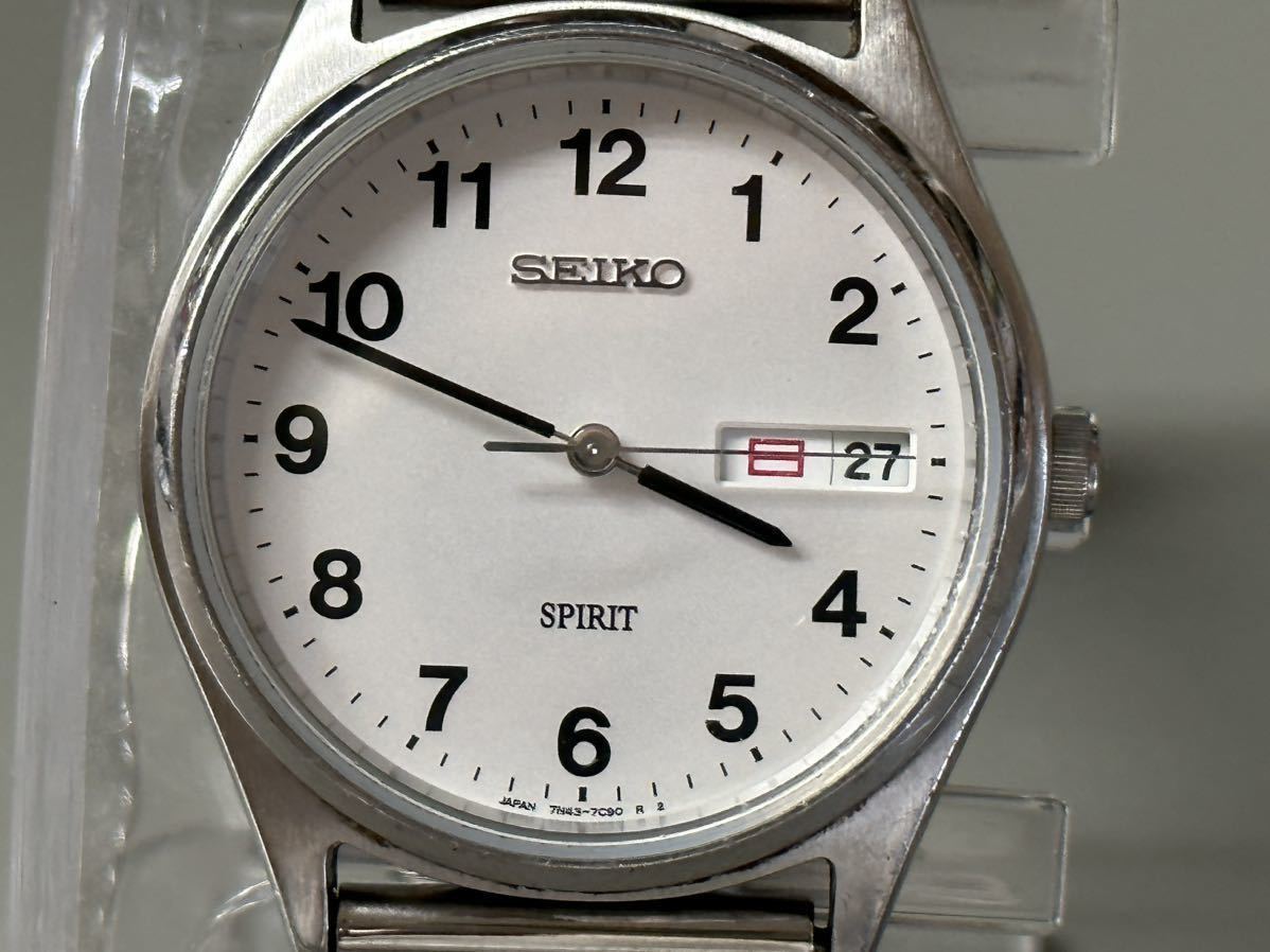1円〜◇SEIKO セイコー SPIRIT スピリット 7N43-7B60 シルバーカラー メンズ腕時計 稼働品_画像1