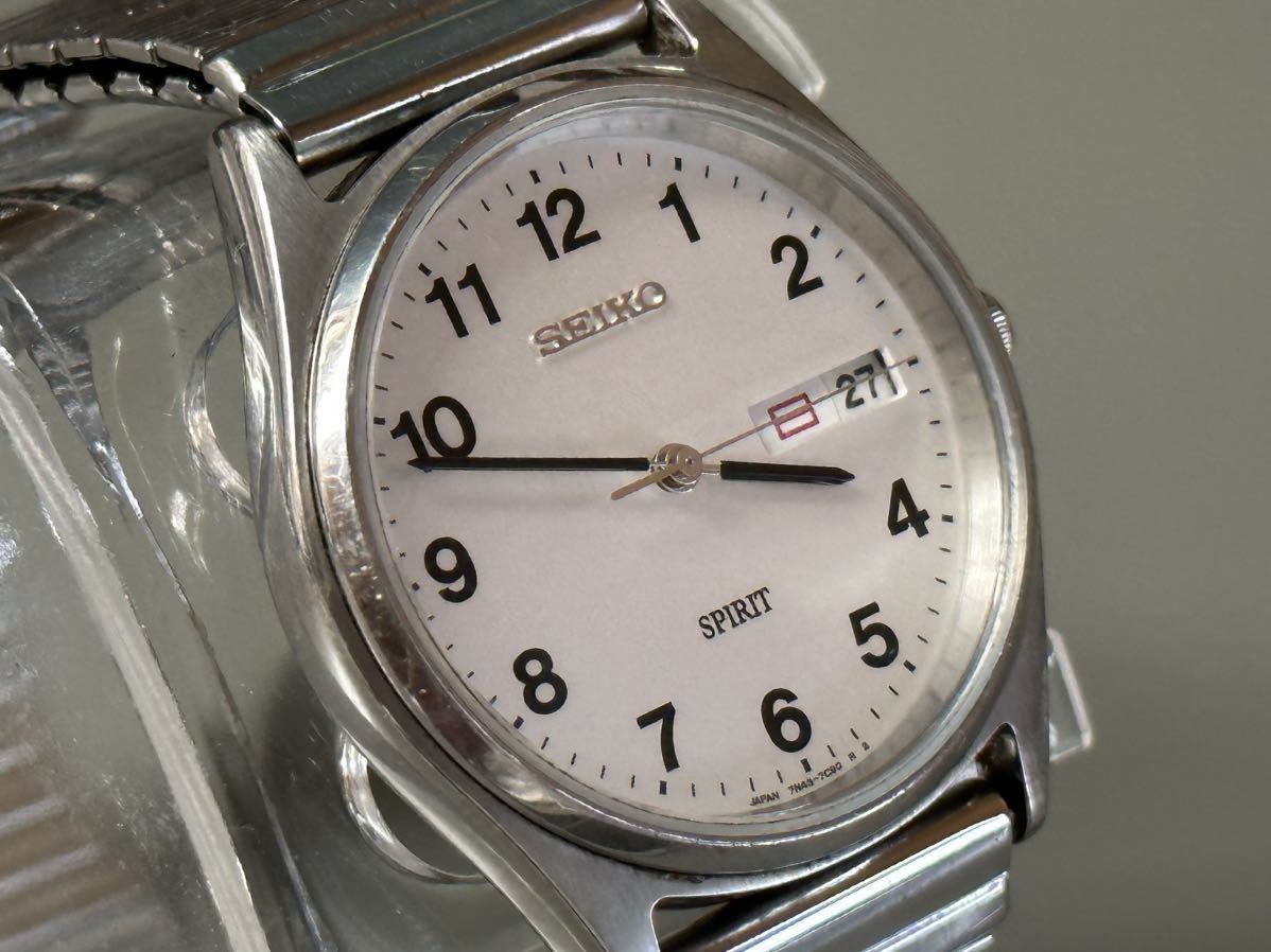 1円〜◇SEIKO セイコー SPIRIT スピリット 7N43-7B60 シルバーカラー メンズ腕時計 稼働品_画像3