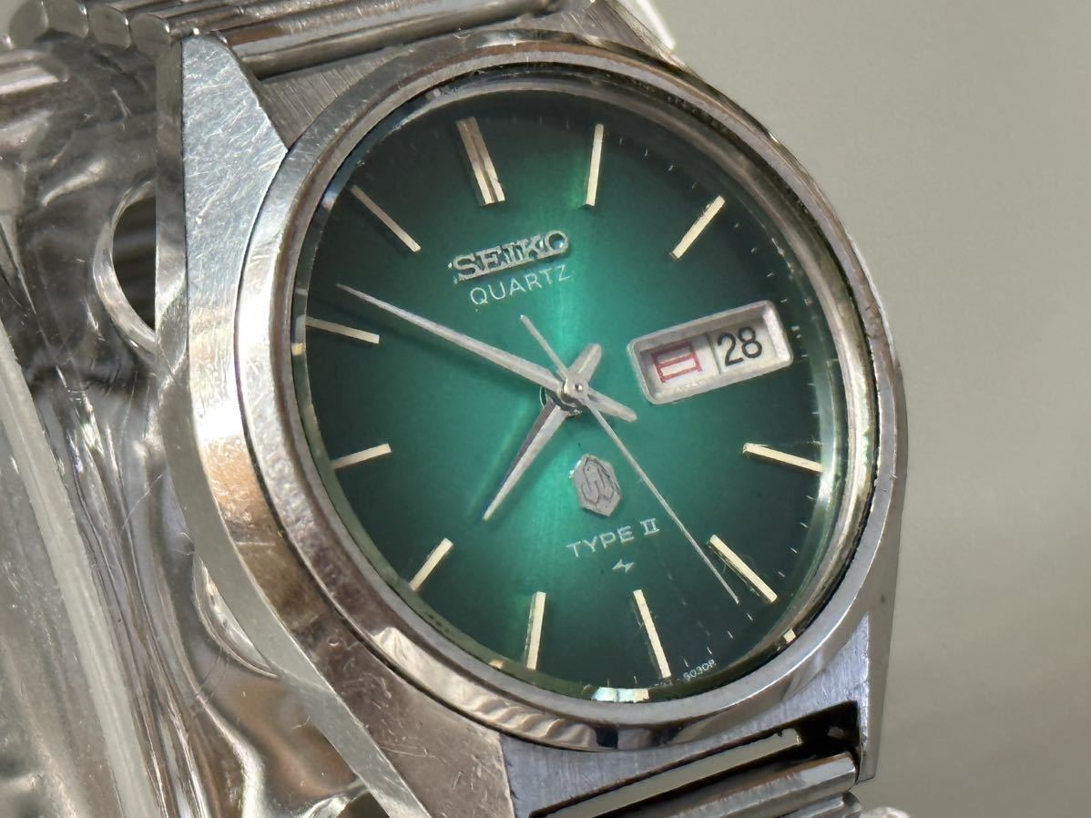 1円〜◇セイコー SEIKO クォーツ TYPE ll タイプ2 グリーン文字盤 4623-8020 メンズ腕時計 稼働品_画像3