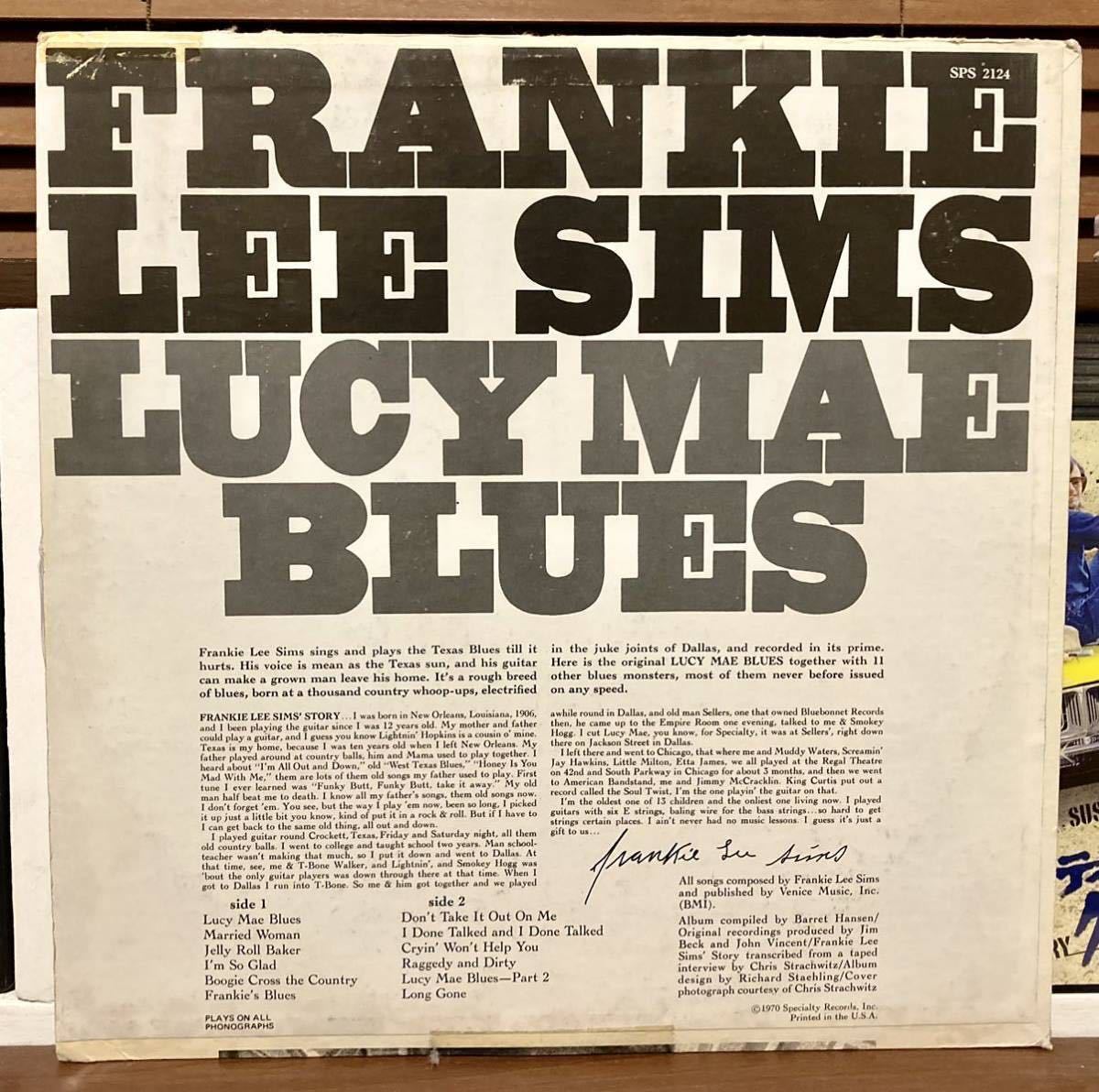 【FRANKIE LEE SIMS-Lucy Mae Blues】LP-70’s Rockin’ Blues R&B●Lucy Mae Blues Boogie Cross The Country ●50’s ロカビリー_画像3