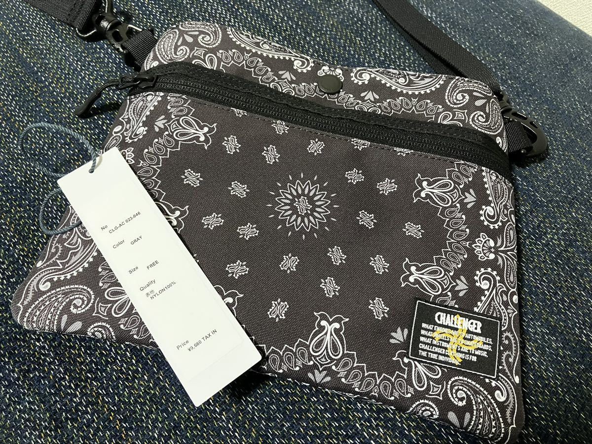 CHALLENGER「BANDANA SACOCHE」サコッシュ グレー長瀬智也 CHALLENGER「BANDANA SACOCHE」サコッシュ グレー長瀬智也