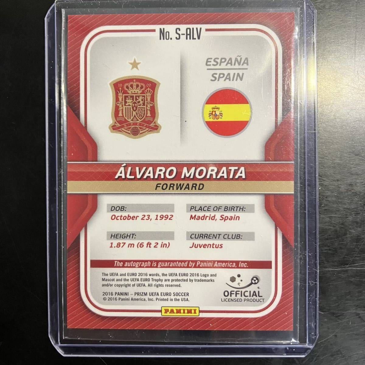 アルバロ・モラタ/Alvaro Morata Atletico Madrid La Liga Panini 直筆サインカード Auto autograph soccer topps chrome Spain UEFA EURO_画像2