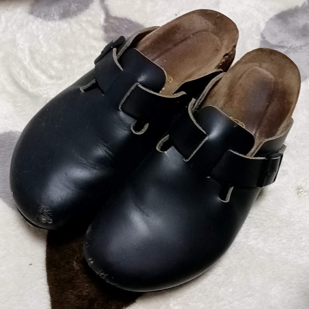 BIRKENSTOCK ビルケンシュトック ボストン サンダル 黒レザー サイズ41 BOSTON_画像1