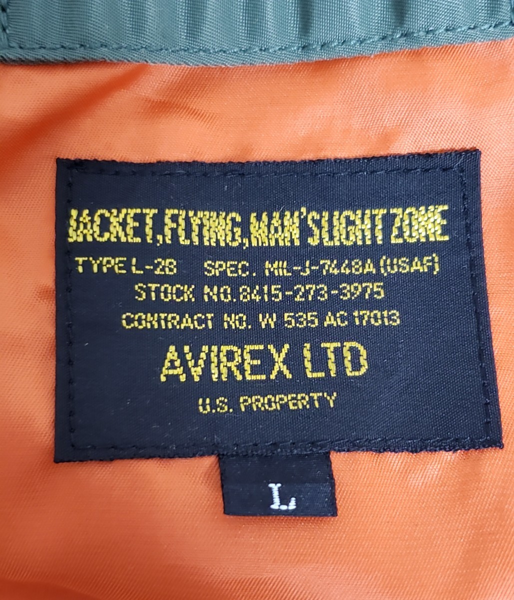 希少 海外モデル Avirex L-2 アヴィレックス VFA-106 Lサイズ フライトジャケット flight jacket 刺繍 ワッペン アメリカ海軍 ブルゾン_画像8