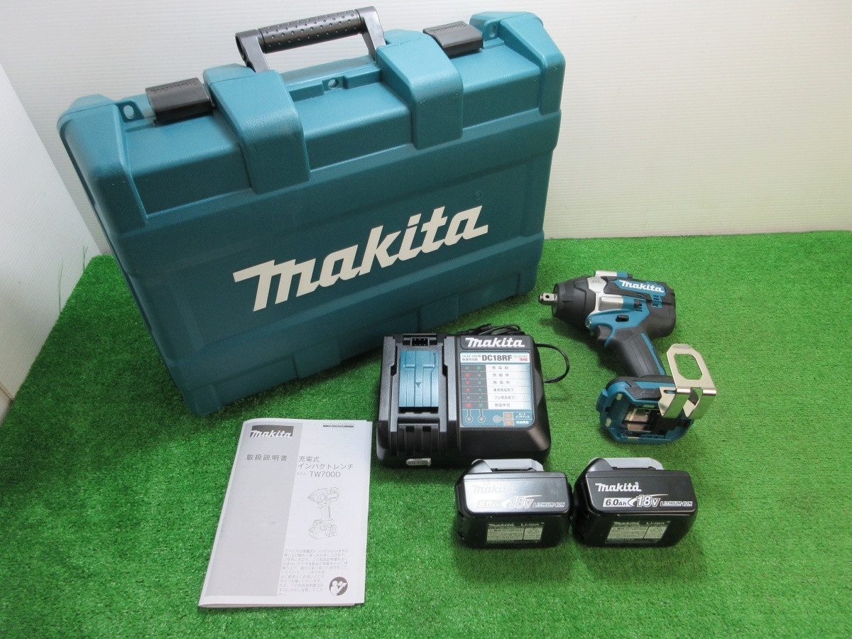 未使用品【 Maikta / マキタ 】 TW700DRGX インパクトレンチ 18V 充電器+バッテリー×2個セット 差込角：12.7mm_画像2