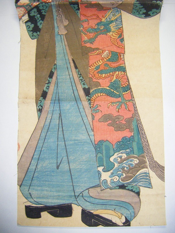 江戸 浮世絵 菊川 英山「虚無僧 竪二枚続」錦絵 彩色 木版 ukiyoe shunga_画像5