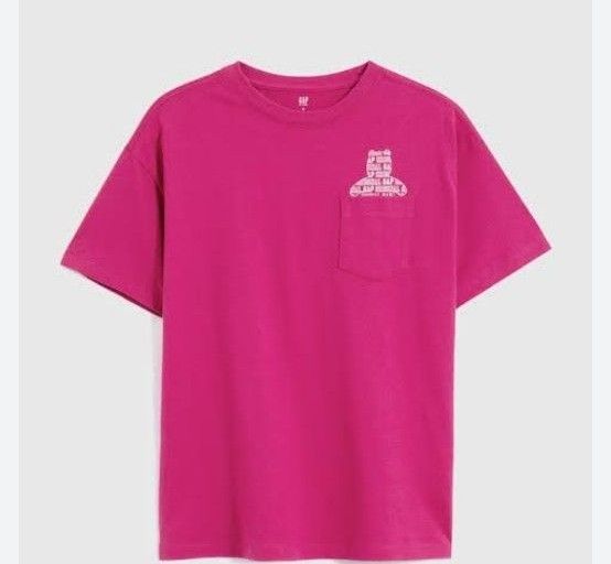 子供服  キッズ  女の子  Tシャツ 半袖 クルーネック コットン 綿 130  ピンク  新品 未使用  GAP  ギャップ 