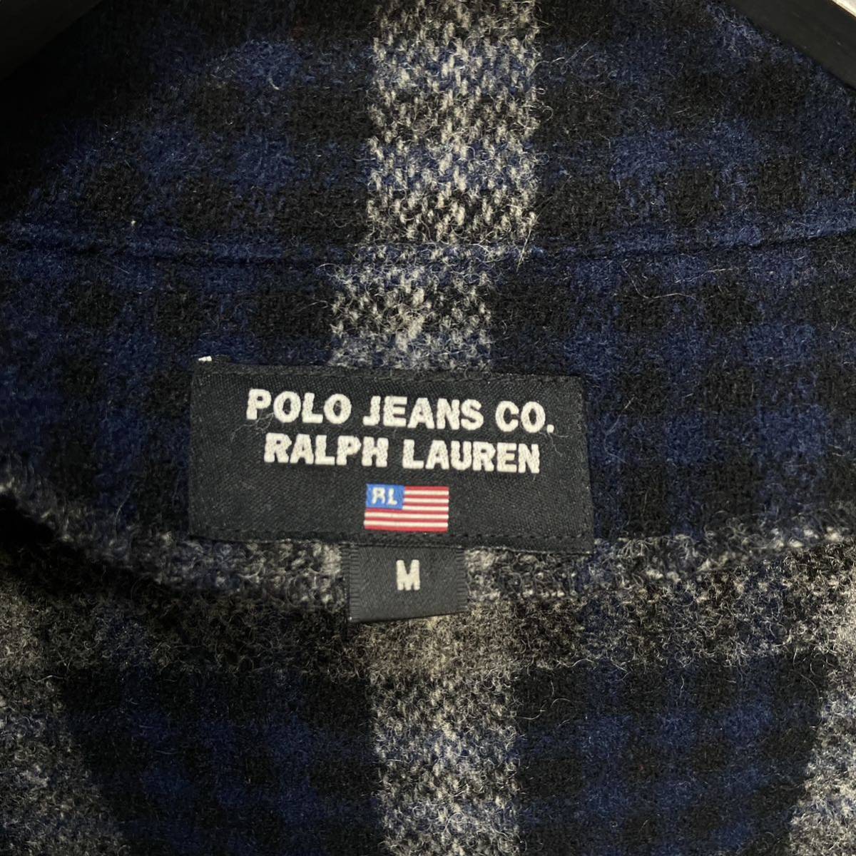 送料無料☆90s☆USA製☆POLOJEANS☆ラルフローレン☆チェック柄ウールジャケット_画像6