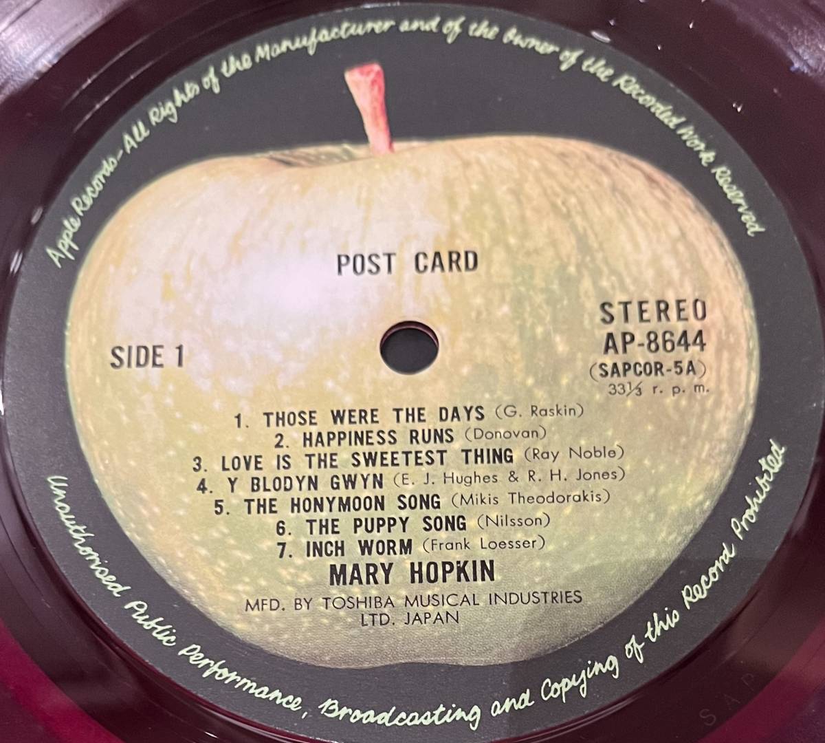 ■赤盤!国内盤/帯付LP■メリー・ホプキン Mary Hopkin / ポスト・カード Post Card (Apple Records/AP-8644) Paul McCartney_画像8