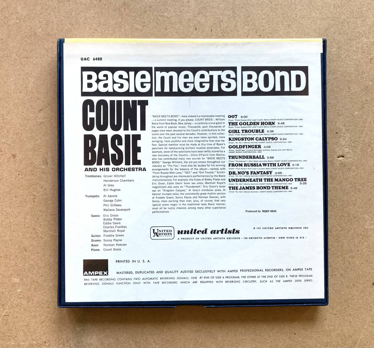 ■オープンリールテープ■Count Basie And His Orchestra / Basie Meets Bond (7号, 4トラック Stereo) 1965 US VG+ JAZZ_画像2