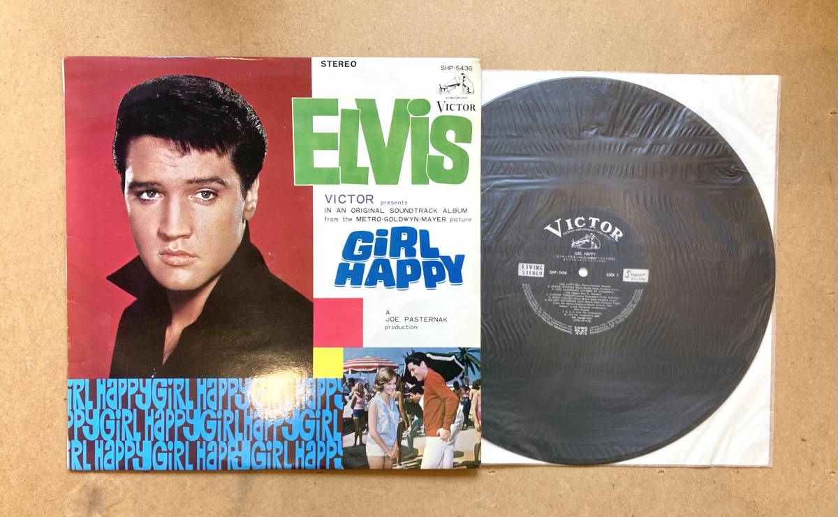 ■ペラジャケ/※ビニ焼け有■エルヴィス・プレスリー(Elvis Presley) / Girl Happy = フロリダ万才 (Victor SHP-5436) 1965 JPN VG+_画像1