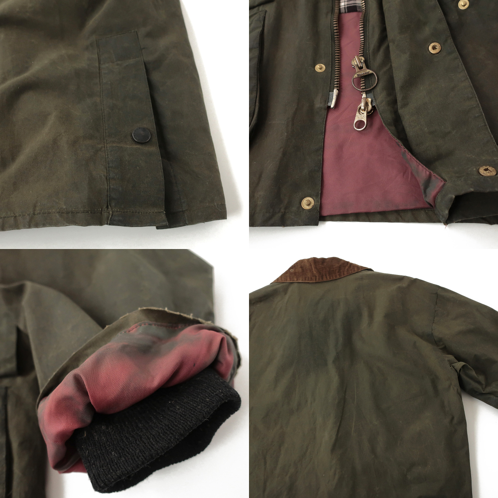 珍品◎Barbour バブアー オイルドジャケット BEDALE セットインスリーブ/リメイク 48程_画像4