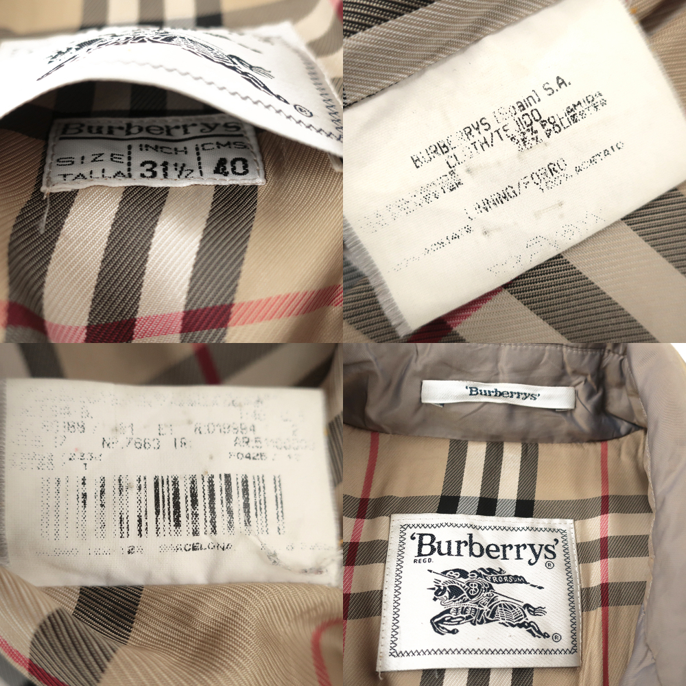 BURBERRYS バーバリー 中綿トレンチコート 玉虫グレージュ×ノバチェック 40(M) スペイン 白タグ_画像5