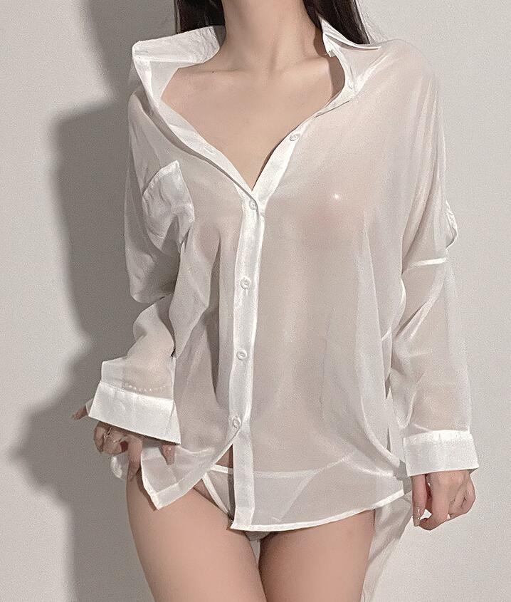 S0808 シャツブラウスレディース  極美品 20代30代40代   超sexy● whiteの画像1