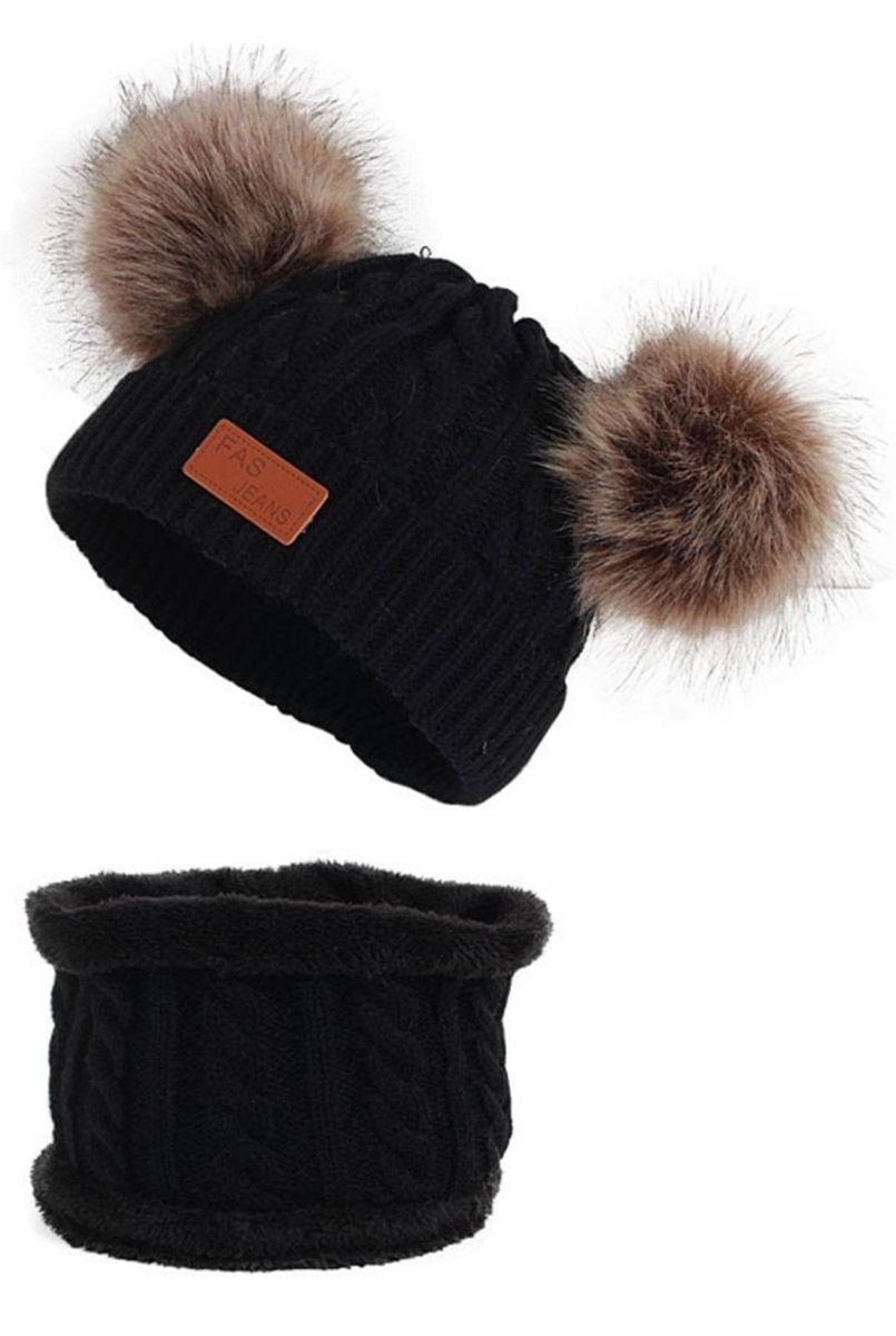 ベビー帽子 ニット ネックウォーマー 3点セット 襟巻き 綿 柔らかい防寒 保温