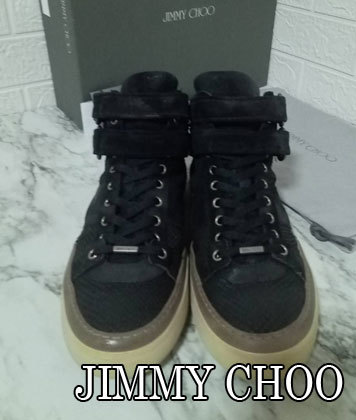 【1円】ジミーチュウ　スニーカー　ハイカット　JIMMY CHOO　スエード　ブラック　サイズ42（26.5～27.5㎝）_画像4