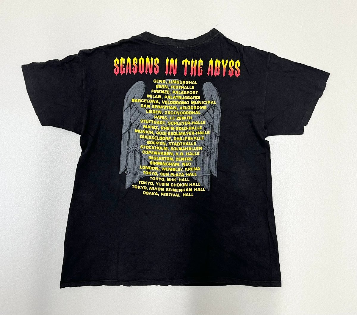 ●90s SLAYER スレイヤー バンドT Tシャツ 半袖 Seasons in the Abyss ツアー USA製 コットン ブラック メンズ サイズL 0.14㎏●_画像2