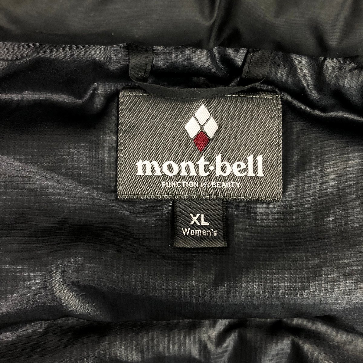 ▲【古着】mont-bell モンベル ダウン フェザー ベンチコート ジャケット アウター アウトドア XLサイズ 黒 ブラック レディース 0.60㎏_画像8