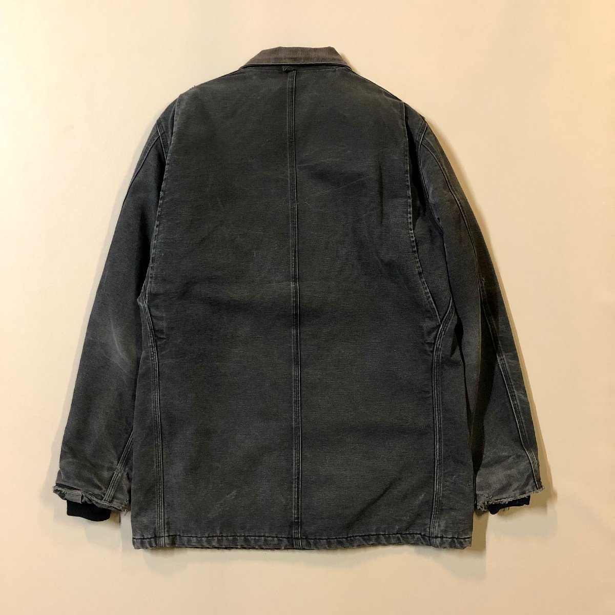 ★vintage Carhartt カーハート ハンティングジャケット ライナー付 中綿 ダック地 カバーオール ワークジャケット ブラック 1.62kg★_画像2