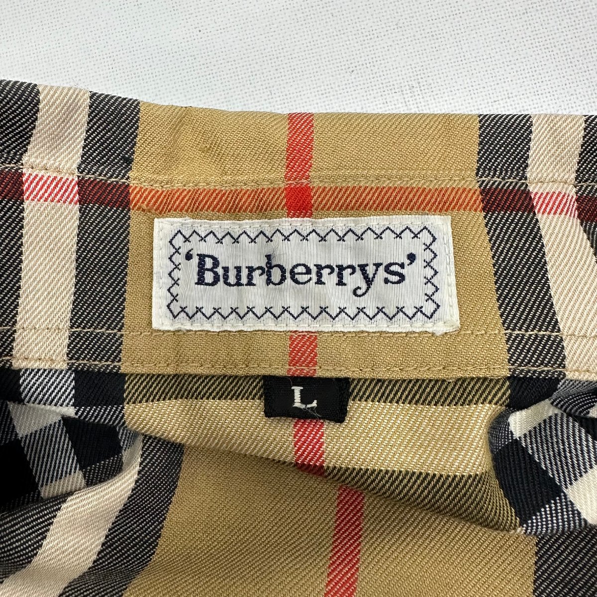 ■Burberrys バーバリーズ トップス 長袖シャツ ノバチェック レディース サイズL ヴィンテージ ベージュ■_画像6