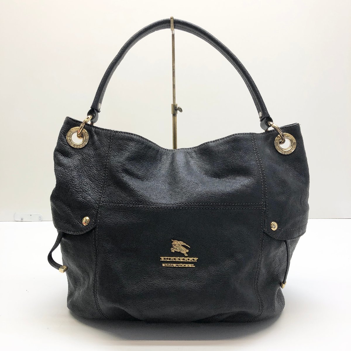 ▲【ジャンク品】BURBERRY BLUE LABEL バーバリーブルーレーベル レザー ハンド バッグ トートバッグ 鞄 E2119-502-09 黒 三陽商会 0.69㎏_画像1