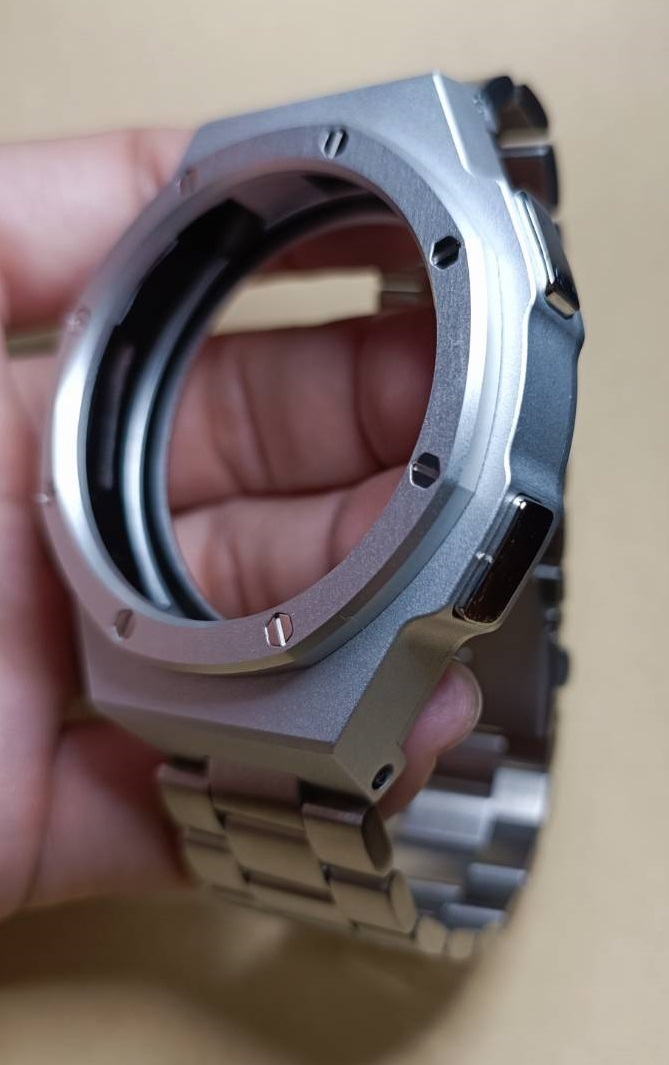 銀メタル サムスン ギャラクシーウォッチ6 クラシック 47mm Samsung Galaxy Watch 6 Classic 専用メタルケース バンド カスタム MOD 金属_画像7