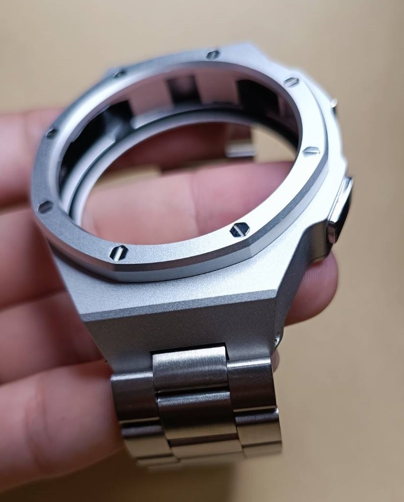 銀メタル サムスン ギャラクシーウォッチ6 クラシック 47mm Samsung Galaxy Watch 6 Classic 専用メタルケース バンド カスタム MOD 金属_画像10