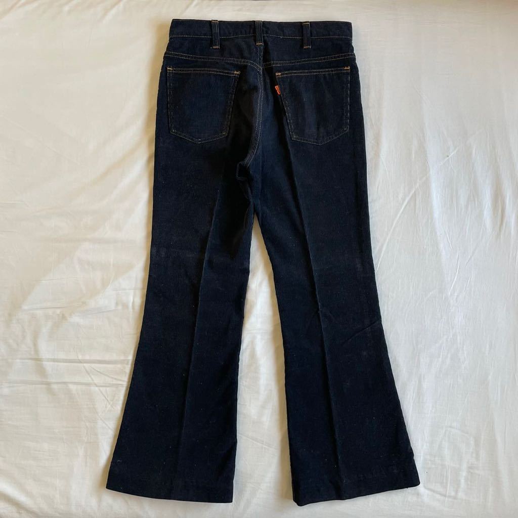 Special! 70s Levi’s 646 ブラック コーデュロイ フレア パンツ USA製 TALON 釦裏1 ヴィンテージ 黒 リーバイス 501 517 519 60s 80sの画像4